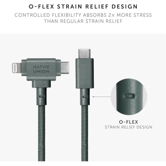 Native Union 2-In-1 Charging Cable 1.8M - Green
